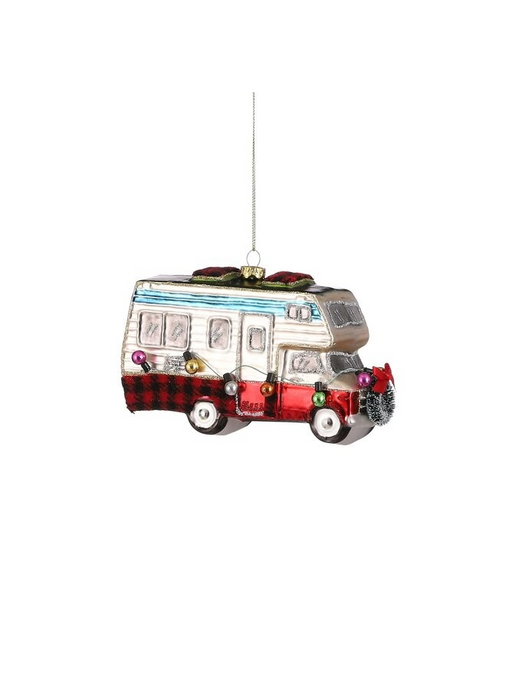 Kerstornament camper 15cm