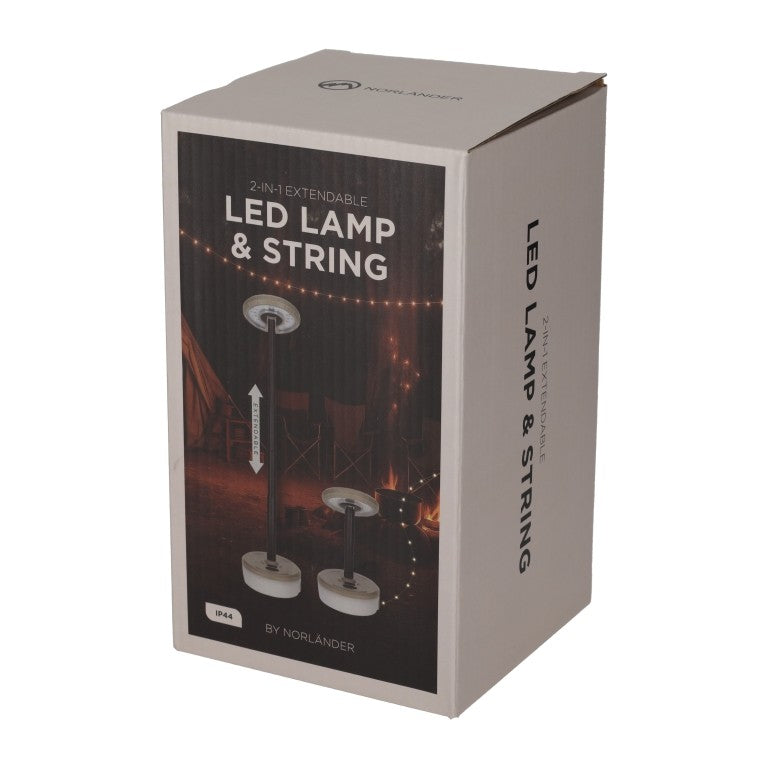 Afbeelding laden in Galerijviewer, NORLÄNDER 2-in-1 Uitschuifbare LED Lamp &amp; Slinger Taupe
