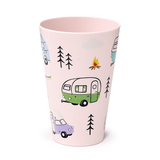 Wildwood set van 4 duurzame RPET bekers met caravan en camper print