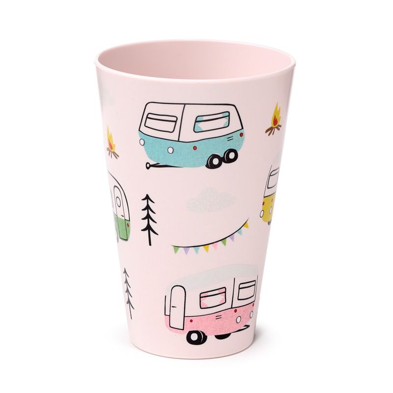 Afbeelding laden in Galerijviewer, Wildwood set van 4 duurzame RPET bekers met caravan en camper print
