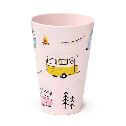 Wildwood set van 4 duurzame RPET bekers met caravan en camper print