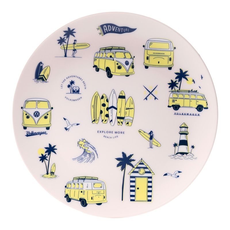 Afbeelding laden in Galerijviewer, VW T1 Volkswagen Busje Explore Set van 4 duurzame RPET picknick borden
