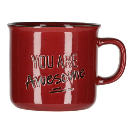 You are awesome – Retro Keramieken Mok (Rood)