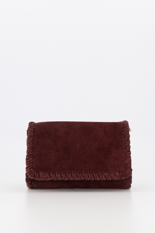 Romee - Suede - Crossbody tas - Bordeaux