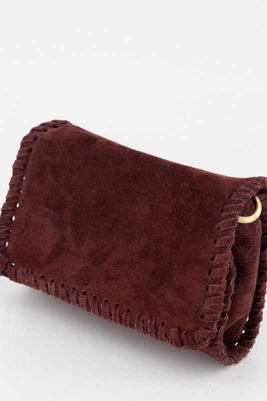 Romee - Suede - Crossbody tas - Bordeaux