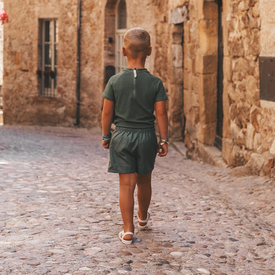 Salted Stories | Solid | Zwemshirt lange mouw | Bronze Green
