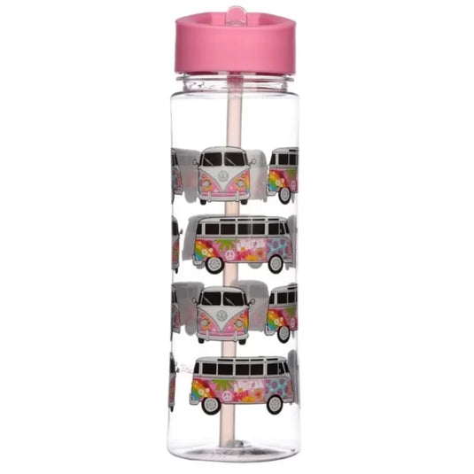 Retro Volkswagen camper bus drinkfles van 550 ml met rietje