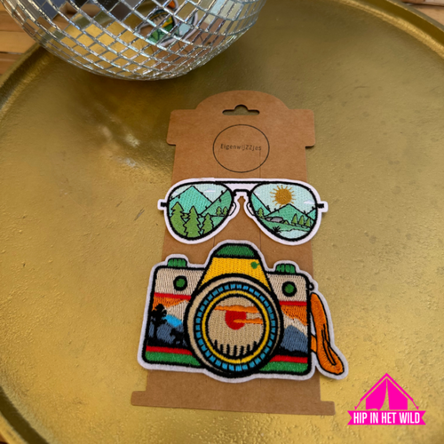 Strijkpatches Camera en Bril