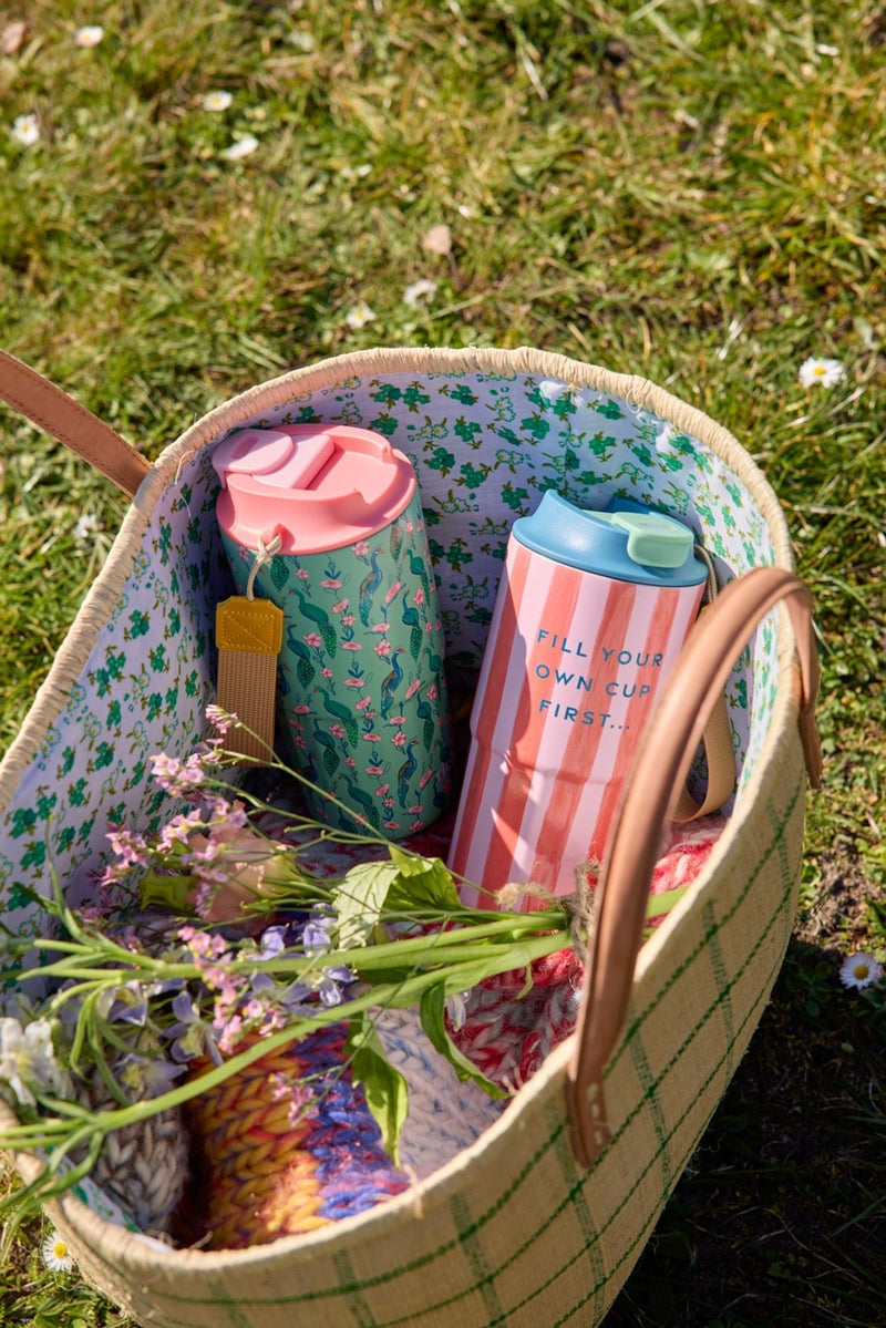 Afbeelding laden in Galerijviewer, Rice – Roestvrijstalen Thermobeker - Roze - Organic Stripes Print
