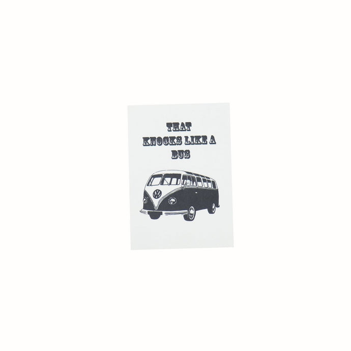 Volkswagenbus Ansichtkaart  'That knocks like a bus'