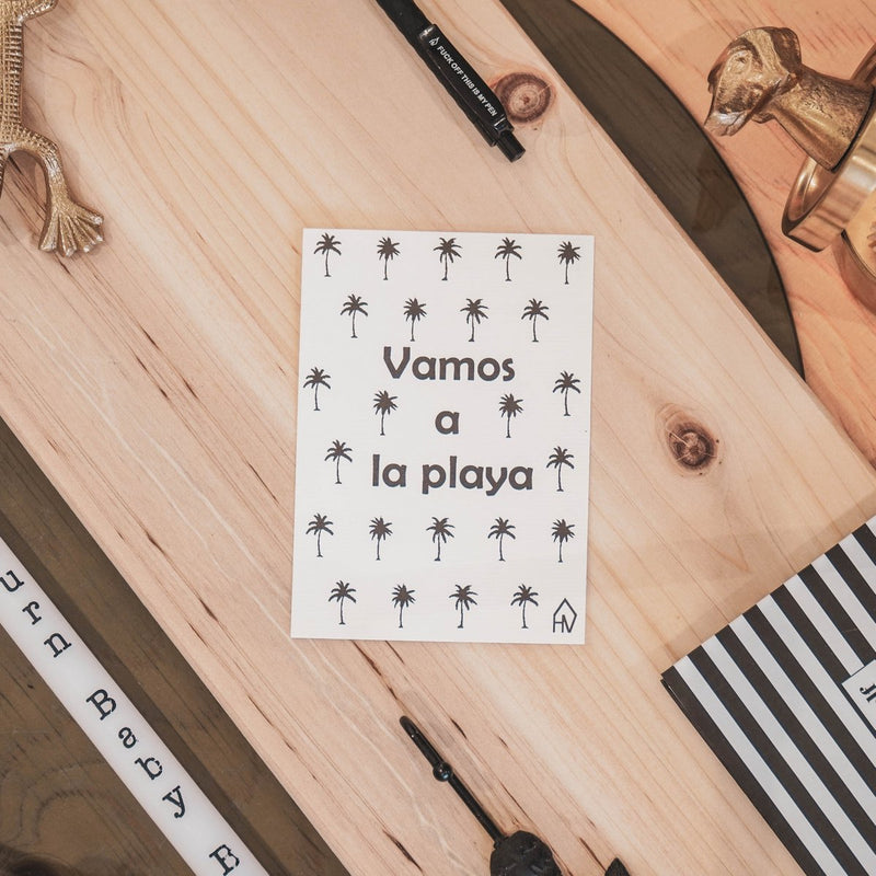 Afbeelding laden in Galerijviewer, Palmbomen Ansichtkaart  &#39;Vamos a la playa&#39;
