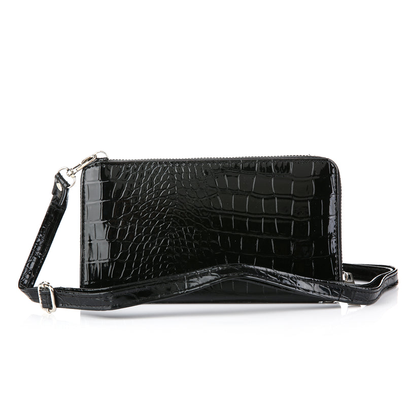 Afbeelding laden in Galerijviewer, Croco Portemonnee met telefoon vak khaki
