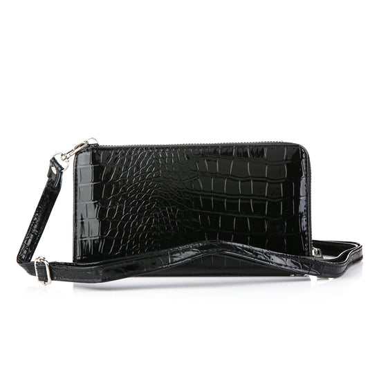 Croco Portemonnee met telefoon vak khaki