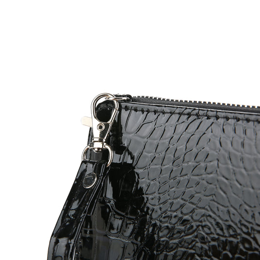 Croco Portemonnee met telefoon vak zwart