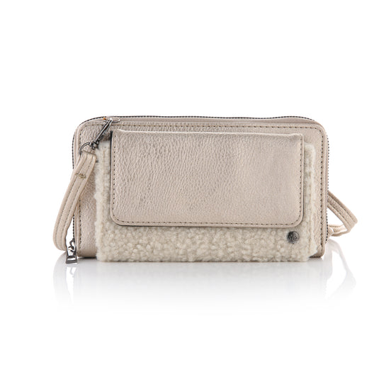 Teddy portemonnee met telefoon vak in goud