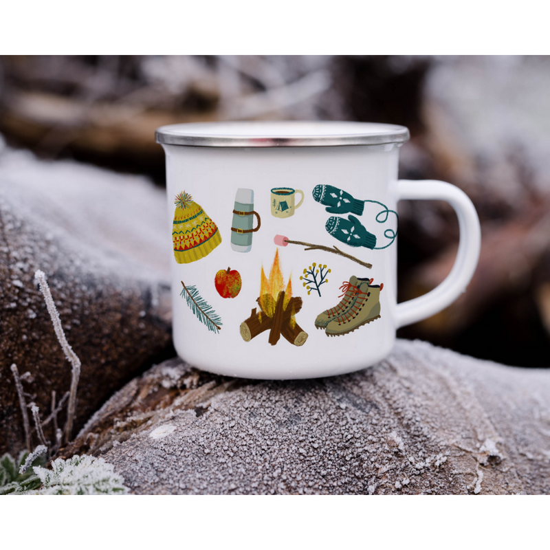 Afbeelding laden in Galerijviewer, Emaille mok | Winterwandeling
