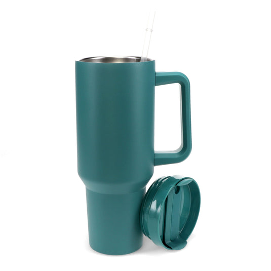 Reisbeker met handvat (1,2 liter) - Petrolblauw