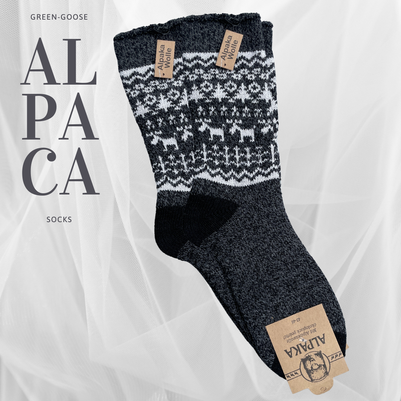 Afbeelding laden in Galerijviewer, 100% wollen Alpaca herensokken - 2 paar
