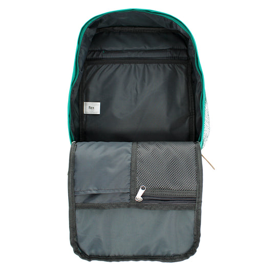 Rex London Compacte rugzak in geel, rood, groen en roze.