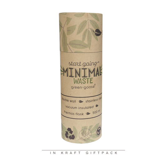 Duurzame RVS Thermosfles met Bamboe Dop | Groen 500ml