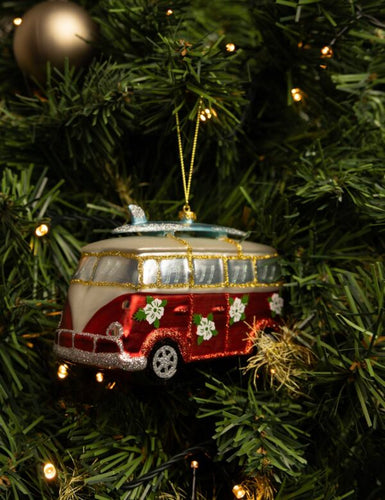 Glazen Kerstbal VW T1 Bus 12cm