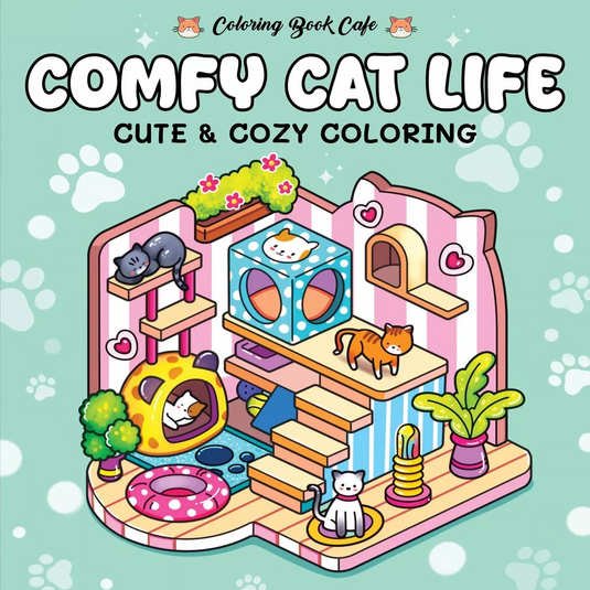 Comfy cat life Cute & Cozy coloring