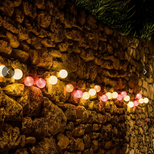 GUIRLED –  Kersen Waterdichte en op zonne-energie werkende lichtslinger met LED-ballen