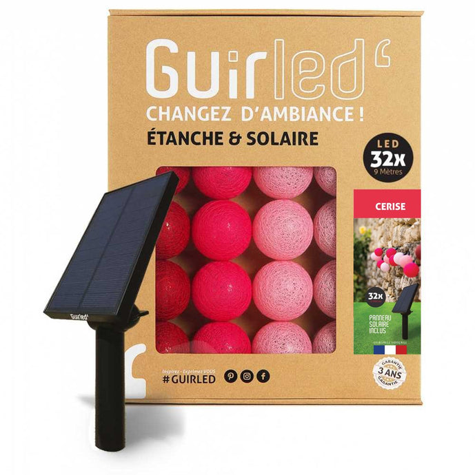 GUIRLED - Cherry waterdichte zonne-energie buiten LED-bal lichtslingers (32 ballen)