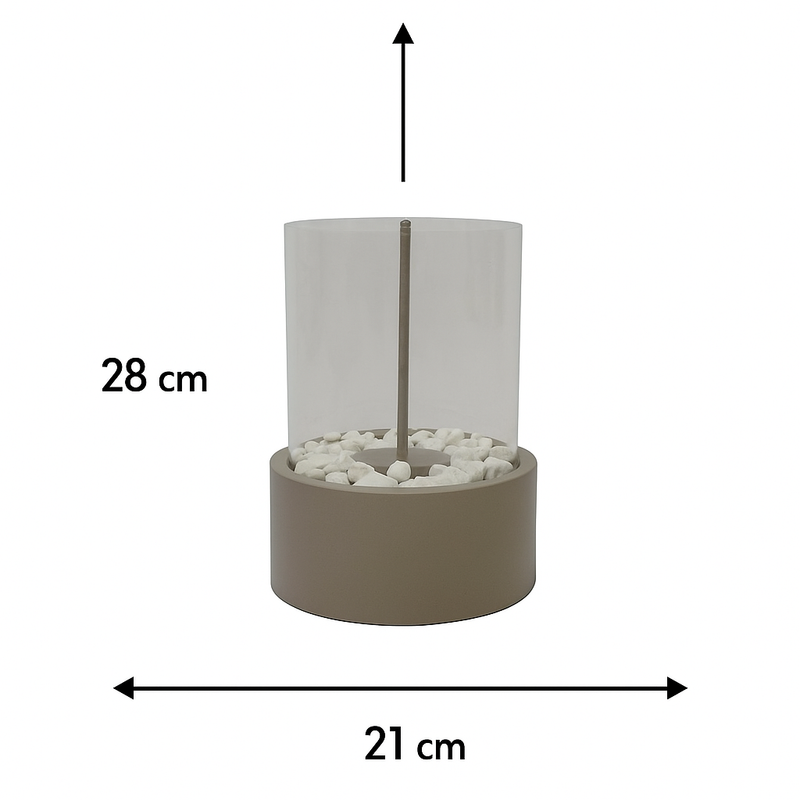Afbeelding laden in Galerijviewer, Tafelhaard - Rond – Taupe – Binnen &amp; Buiten – 28 cm
