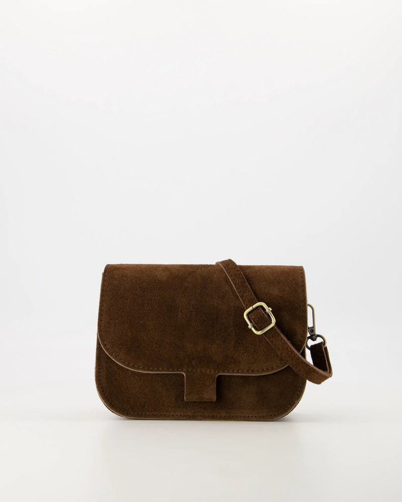 Afbeelding laden in Galerijviewer, Suede – Crossbody tas – Donkerbruin
