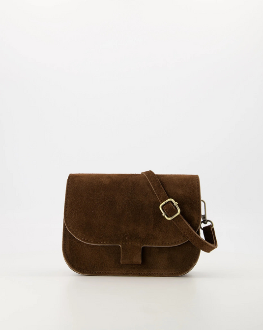 Suede – Crossbody tas – Donkerbruin