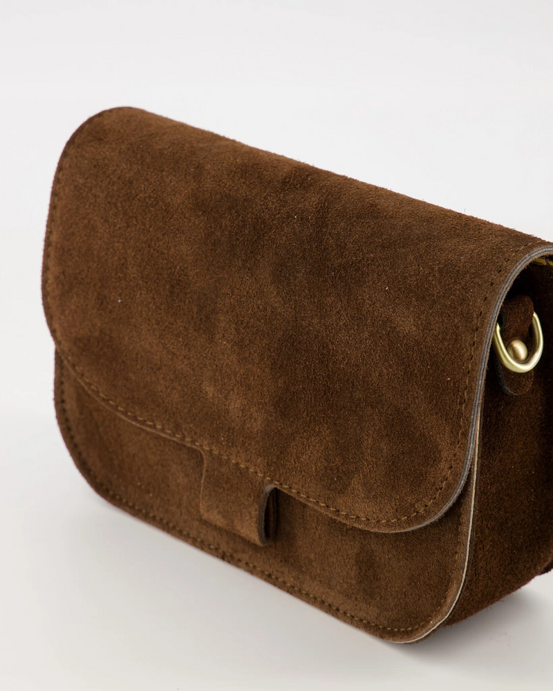 Afbeelding laden in Galerijviewer, Suede – Crossbody tas – Donkerbruin
