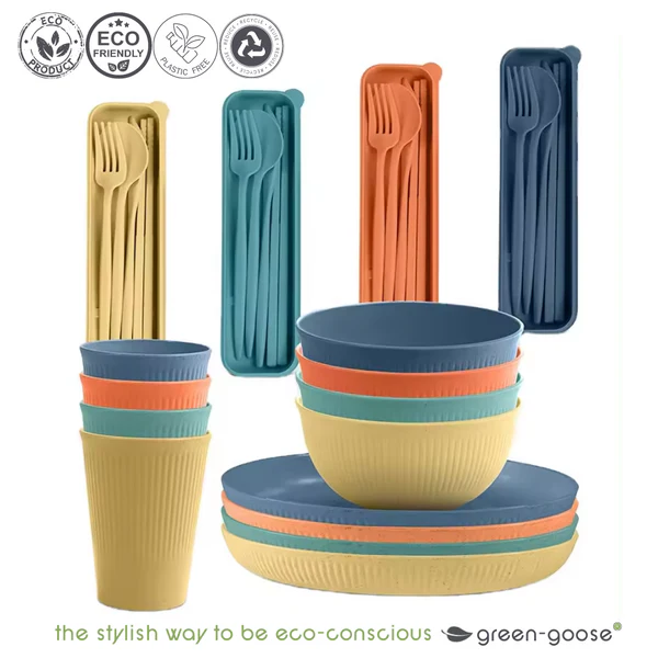 Afbeelding laden in Galerijviewer, Duurzaam Bioplastic Servies - 28-delig
