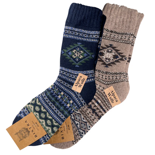 95% Wollen Alpaca herensokken - 2 paar