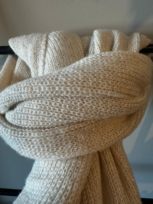 Beige met goud glittertje sjaal