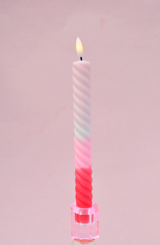 LED swirl kaars zacht roze p.s.