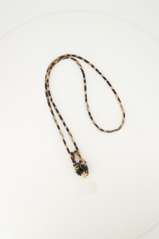 Telefoonkoord - Bruin - Luipaard - Goudkleurig