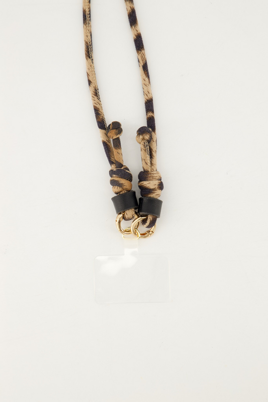 Telefoonkoord - Bruin - Luipaard - Goudkleurig